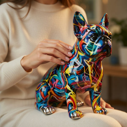 Colorful French Bulldog Statue