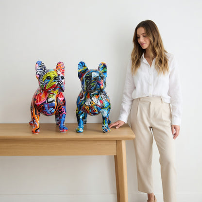 Colorful French Bulldog Statue